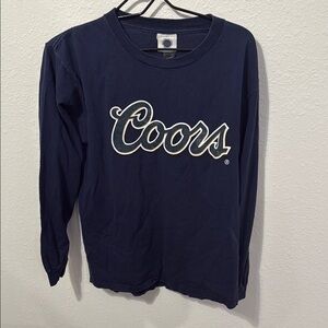 Blue Long Sleeve Tee with Logo